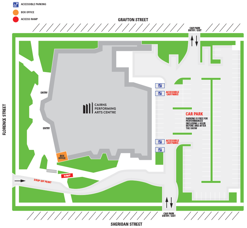 Drop off and parking map